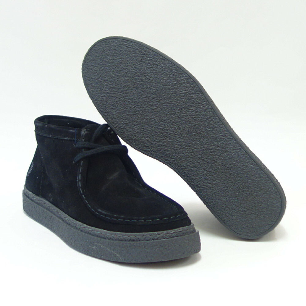FRED PERRY フレッドペリー B 4351 102(ユニセックス)Dawson Mid Suede (ダーソン) カラー:ブラック スエードレザー ミッドカット ブーツ ポルトガル製 「靴」