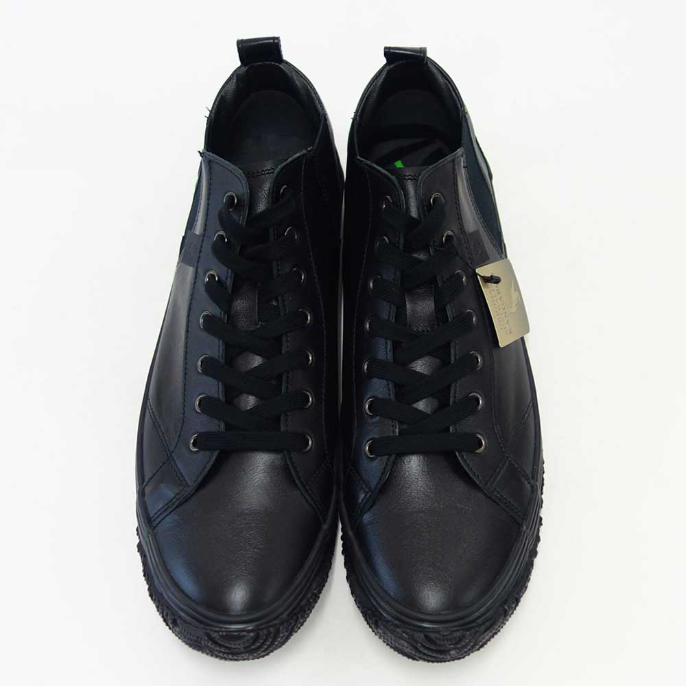 スピングルムーブ SPINGLE MOVE スピングルムーヴ SPM-442(ユニセックス)ブラック/ブラック (145)   カンガルーレザー 天然皮革 スニーカー ラバーソール 「靴」