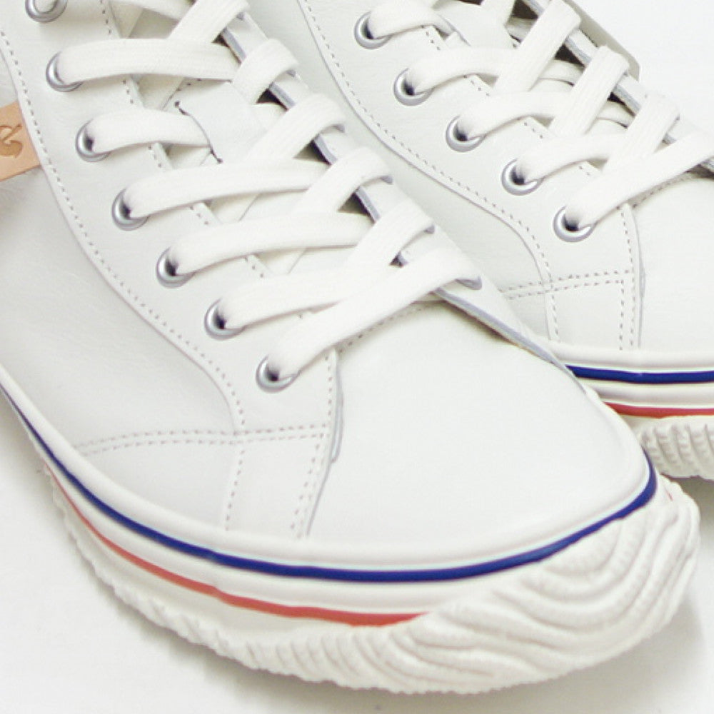 スピングルムーブSPINGLEMOVEスピングルムーヴSPM-442(ユニセックス)ホワイト/ブルート(62)カンガルーレザー天然皮革スニーカーラバーソールメンズレディース「靴」