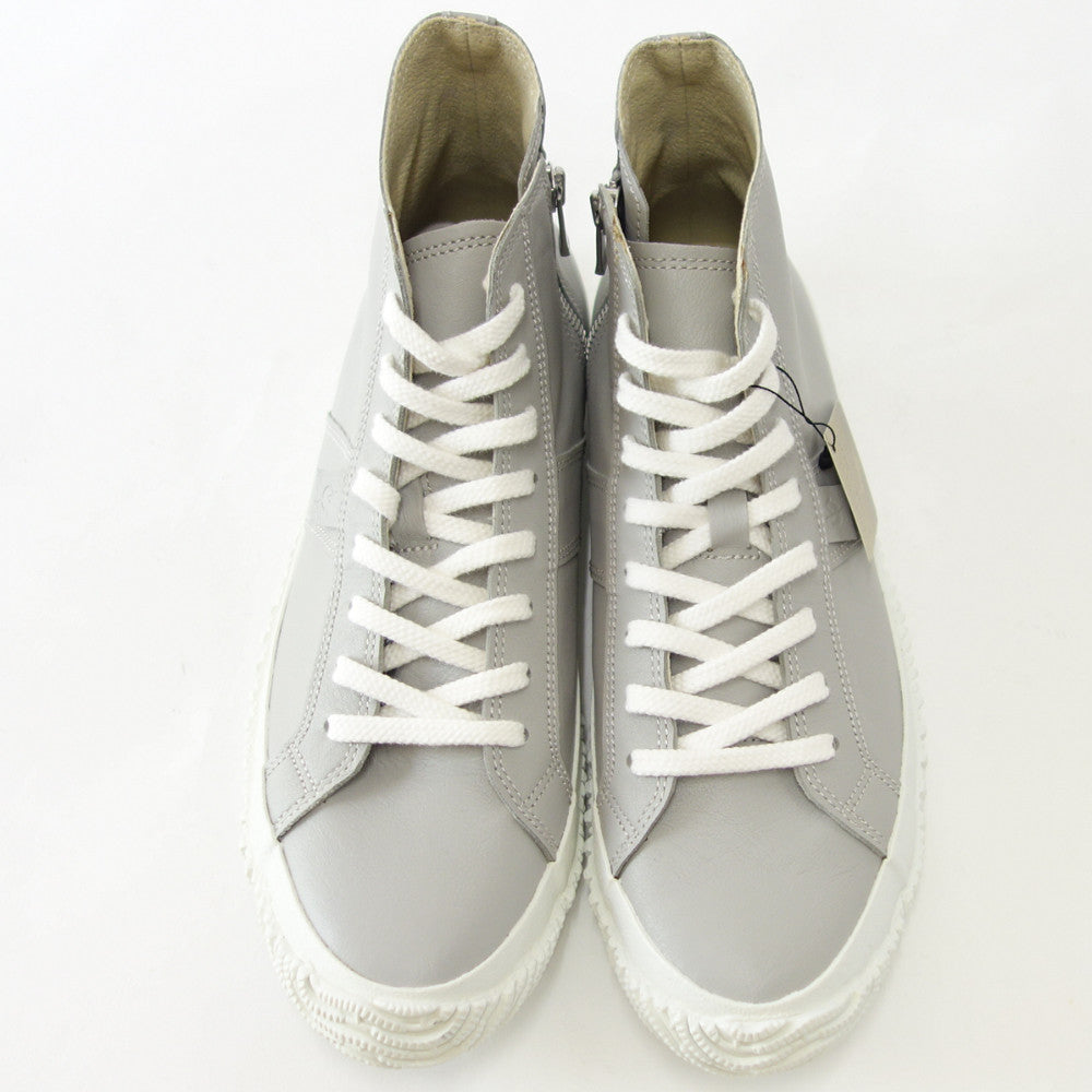 スピングルムーブ SPINGLE MOVE スピングルムーヴ SPM-443(ユニセックス)ライトグレー (08)   カンガルーレザー 天然皮革 スニーカー ラバーソール ハイカット サイドジップ「靴」