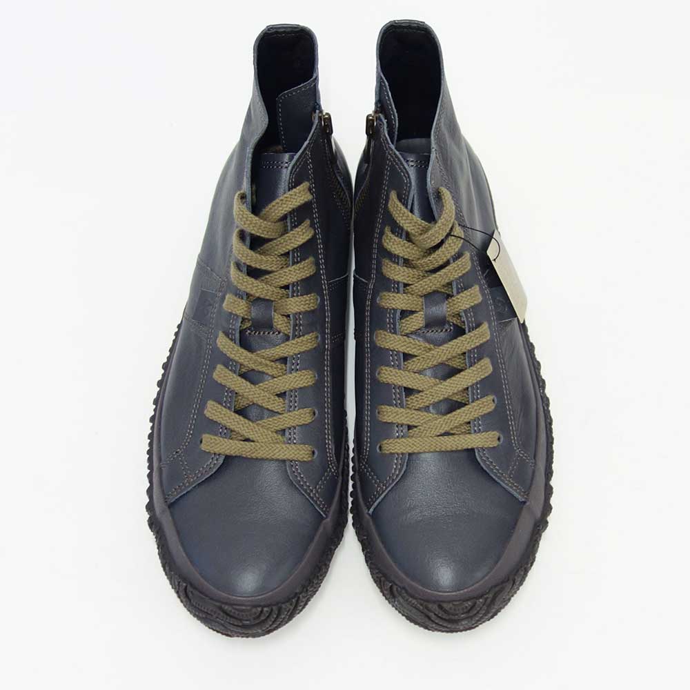 スピングルムーブ SPINGLE MOVE スピングルムーヴ SPM-443(ユニセックス)チャコールグレー (108)   カンガルーレザー 天然皮革 スニーカー ラバーソール ハイカット サイドジップ「靴」