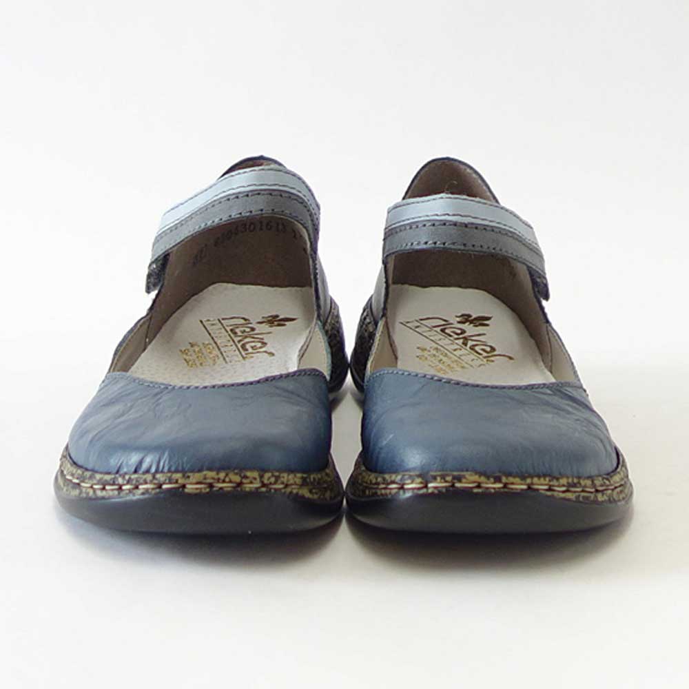 【SALE 20%OFF】 rieker リーカー 46336 12 ブルー (レディース) クッション性の良いお洒落ストラップシューズ フラットシューズ 「靴」