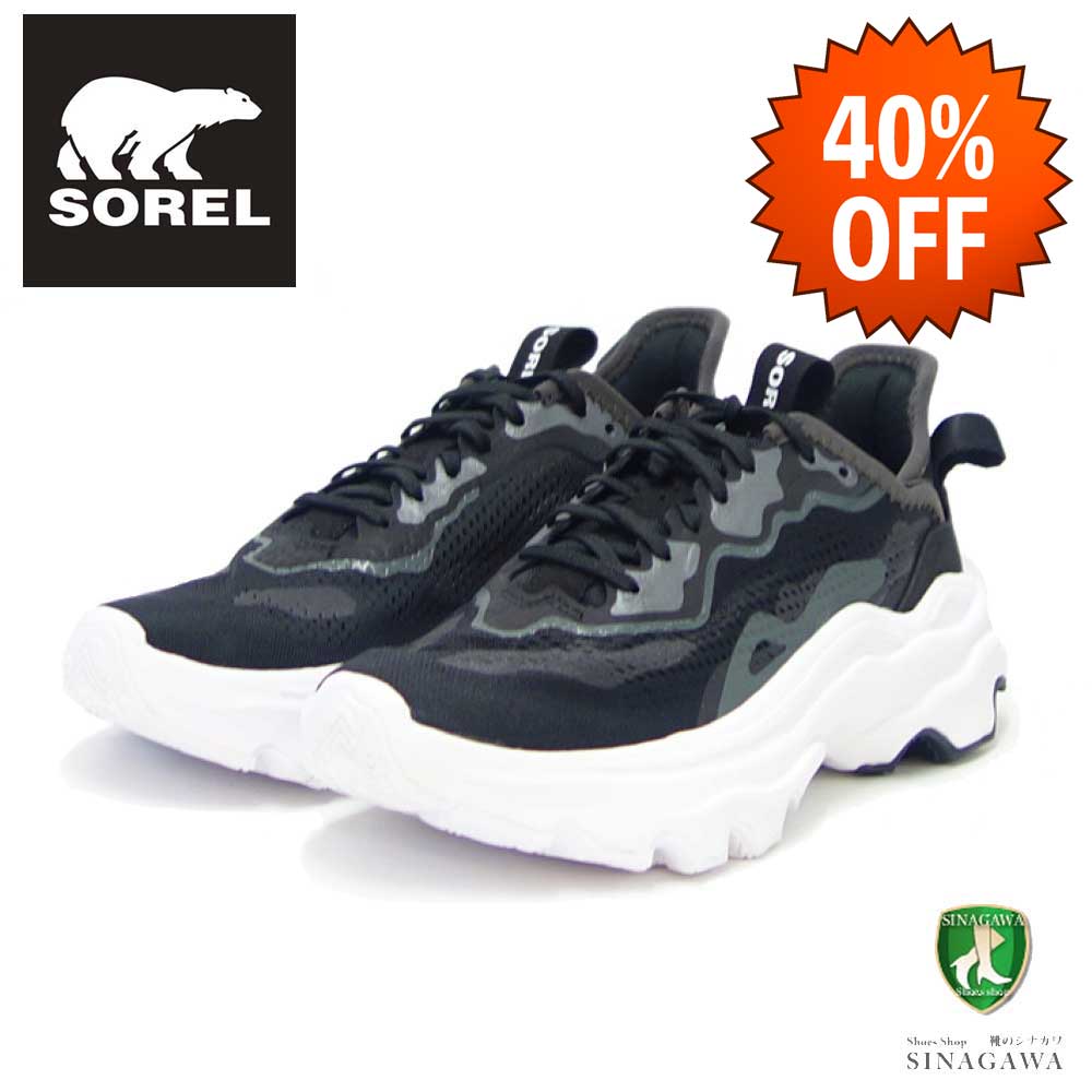 【SALE 40%OFF】 ソレル SOREL NL 4689(レディース スニーカー) キネティックブレイクスルーデイレース :ブラック / ホワイト (010) エアメッシュ シューズ 軽量 ウォーキングシューズ「靴」