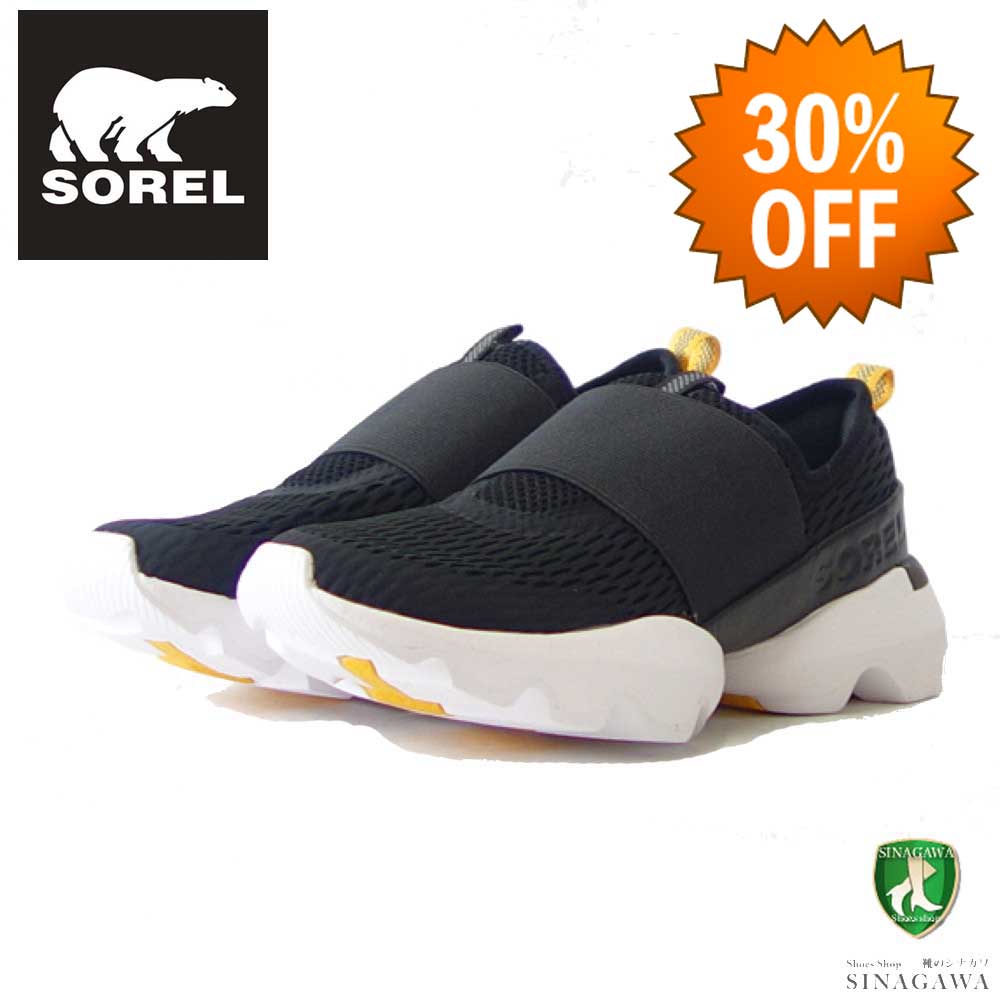 【SALE 30%OFF】 ソレル SOREL NL 4698(レディース) キネティックインパクトストラップ:ブラック (010) ストレッチ スリッポン シューズ「靴」