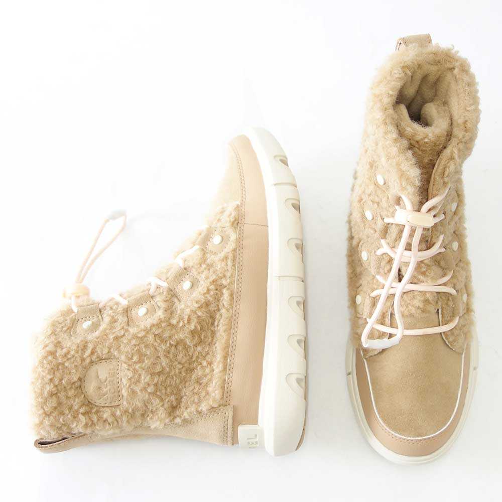 【SALE 30%OFF】 ソレル SOREL NY 4894(ユース)ソレルエクスプローラーコージー:Canoe / Chalk (262) ジュニア キッズ ショートブーツ 「靴」