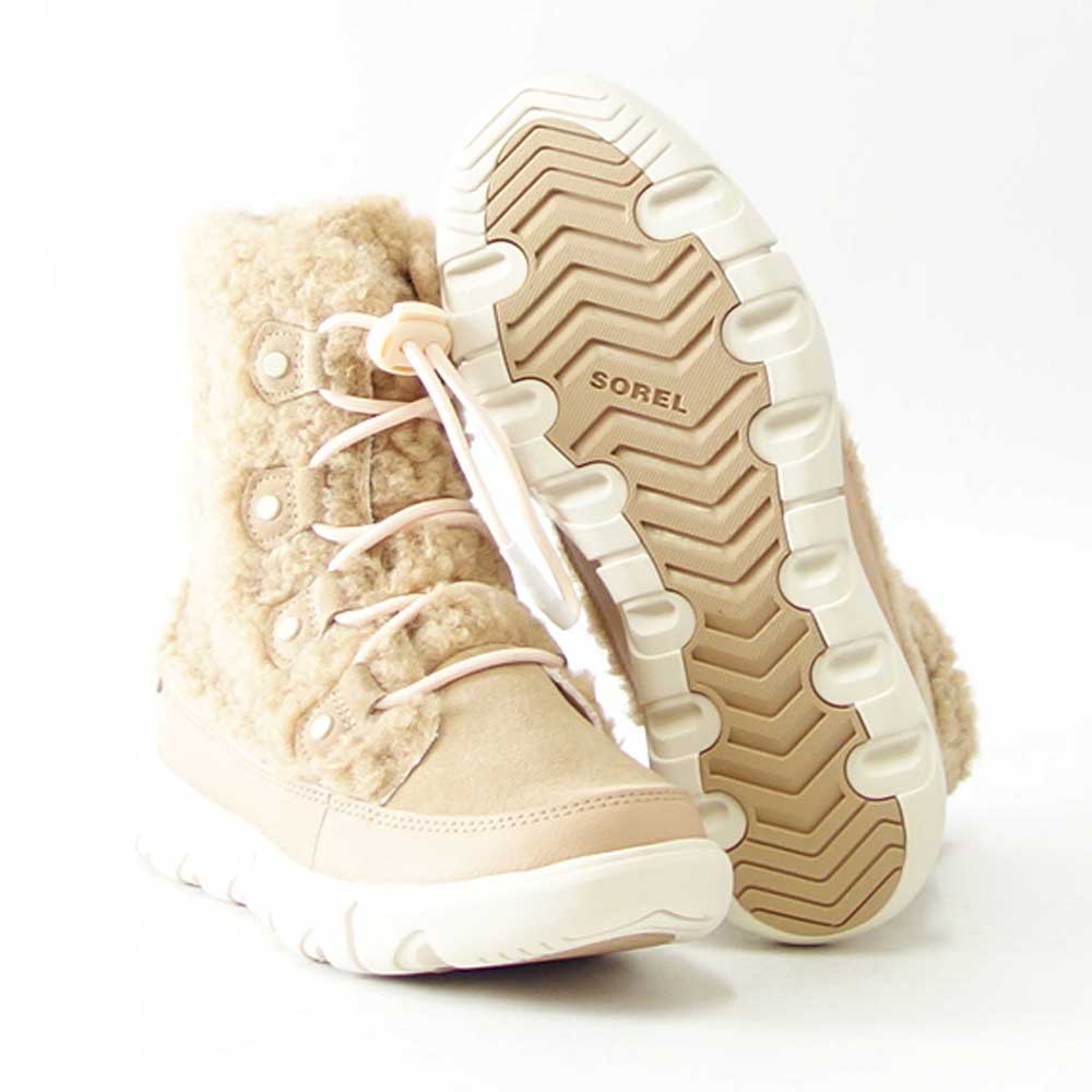 【SALE 30%OFF】 ソレル SOREL NY 4894(ユース)ソレルエクスプローラーコージー:Canoe / Chalk (262) ジュニア キッズ ショートブーツ 「靴」