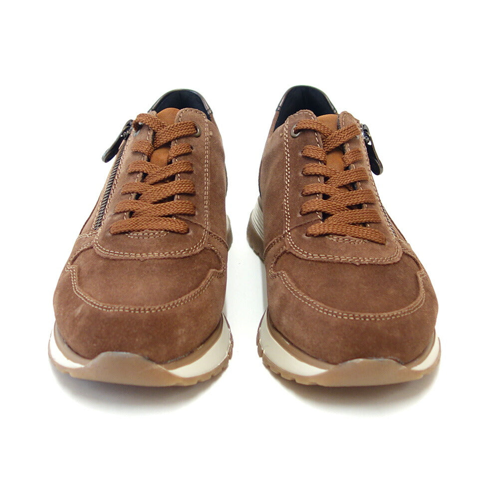 riekerリーカー49001-24ブラウン(レディース)天然皮革スエードサイドジップスニーカー甲高幅広「靴」