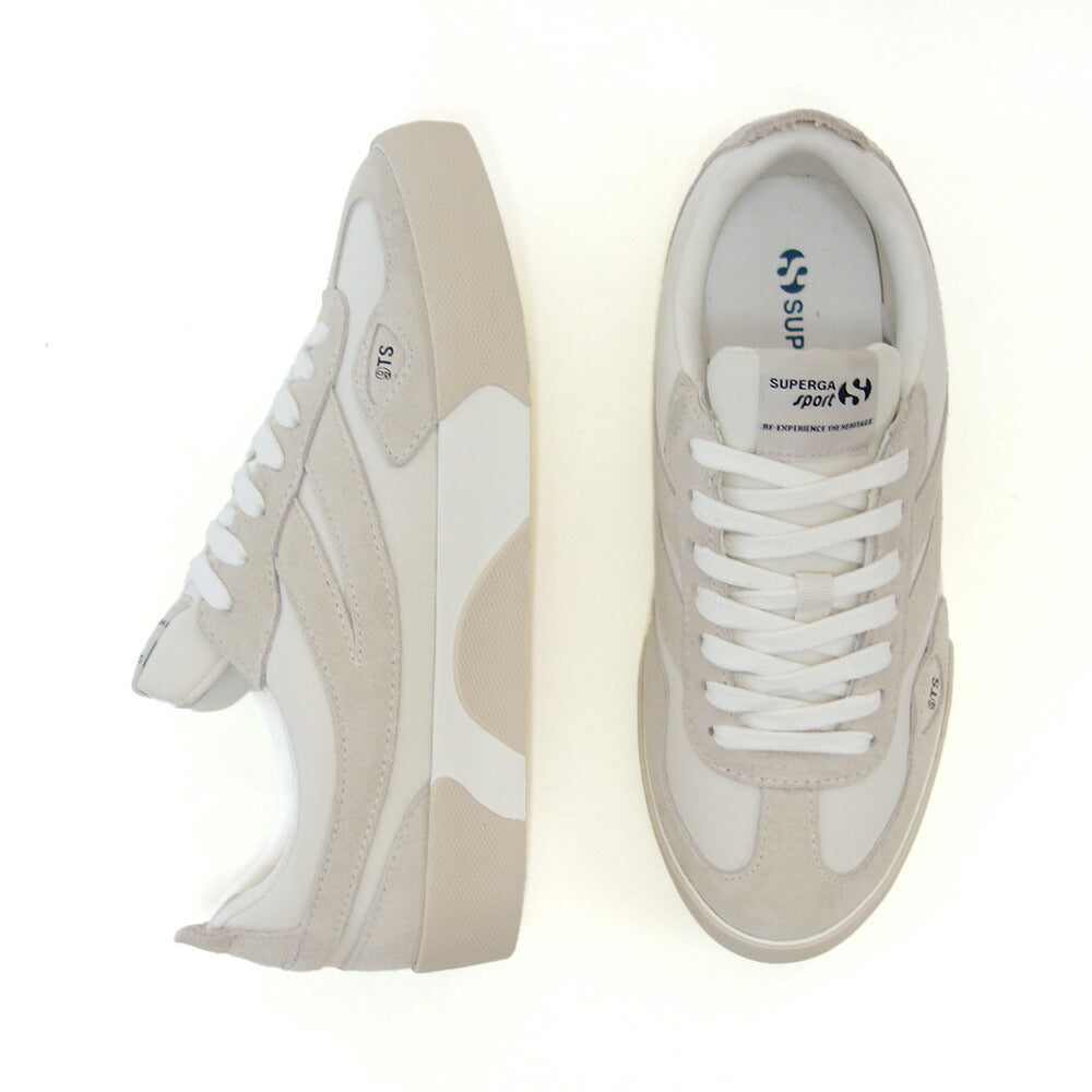 スペルガSUPERGA14999TSCOURT(レディース)WHITEAVORIO/BGEGEGESSO(4a7141vwan1)スエードレザースニーカー「靴」