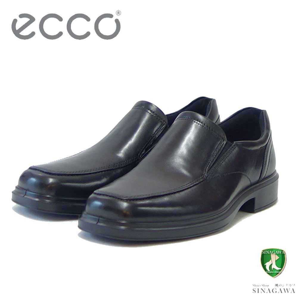 エコー ECCO HELSINKI 2 MEN'S SLIP-ON 500154 01001 ブラック(メンズ)上質レザーのビジネスシューズ スリッポン スクエアトゥ「靴」