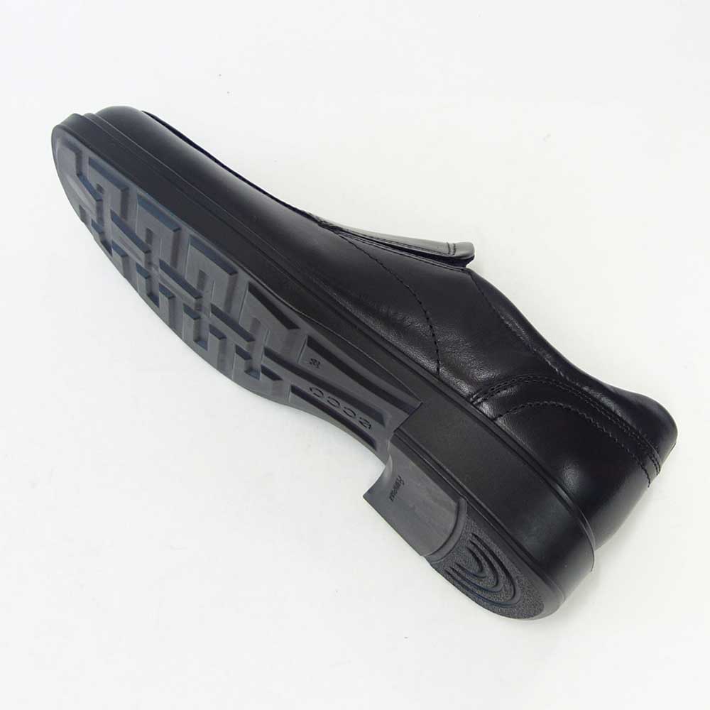 エコー ECCO HELSINKI 2 MEN'S SLIP-ON 500154 01001 ブラック(メンズ)上質レザーのビジネスシューズ スリッポン スクエアトゥ「靴」