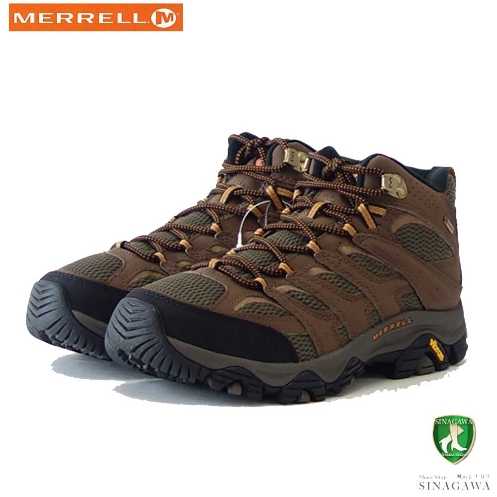 メレル MERRELL (メンズ)モアブ 3 シンセティック ミッド ゴアテックス MOAB 500253w ワイドワイズ カラー:アース GORE-TEX 完全防水 通気性メッシュ アウトドアシューズ ウォーキング ハイキング トレイル 「靴」