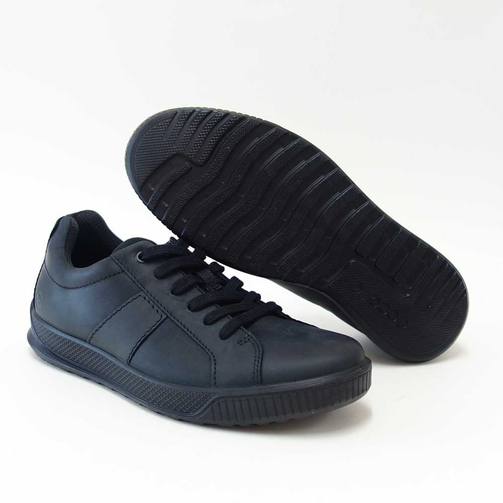 エコーECCOBYWAYMEN'SSNEAKERブラック50159451052(メンズ)快適な履き心地のレザースニーカーレースアップウォーキングシューズ旅行「靴」