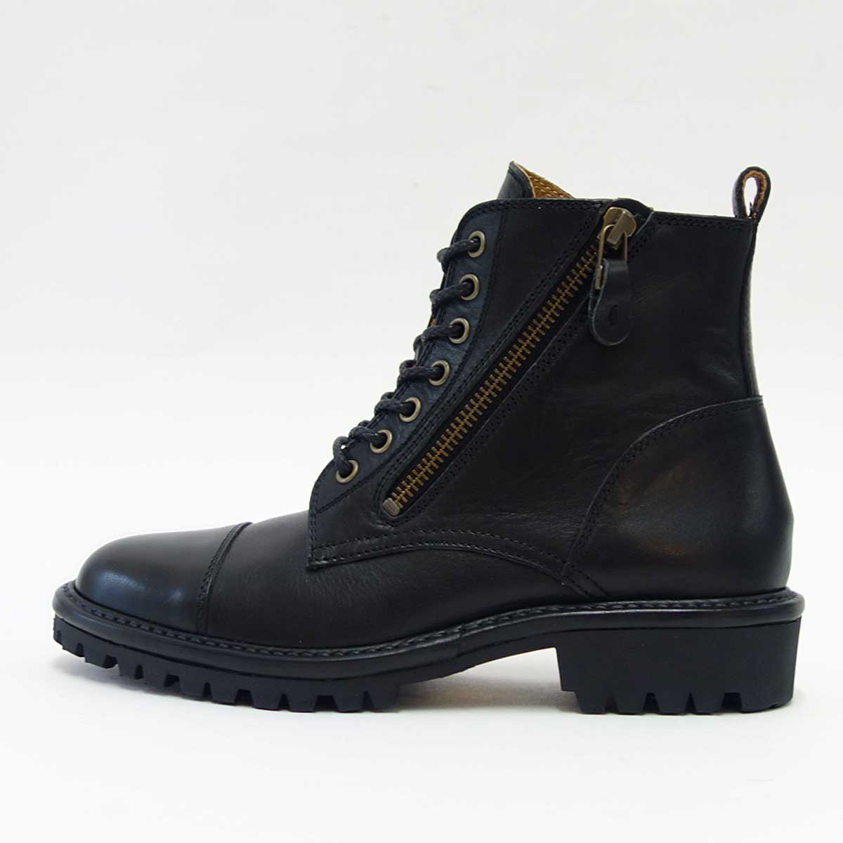 【SALE 20%OFF】 SAYA(サヤ) 50668 ブラック マニッシュレースアップブーツ「靴」