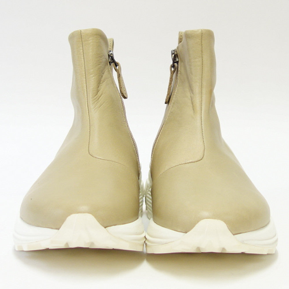 【SALE 50%OFF】 SAYA(サヤ) 50926 ベージュ アンクルブーツ レザースニーカー「靴」
