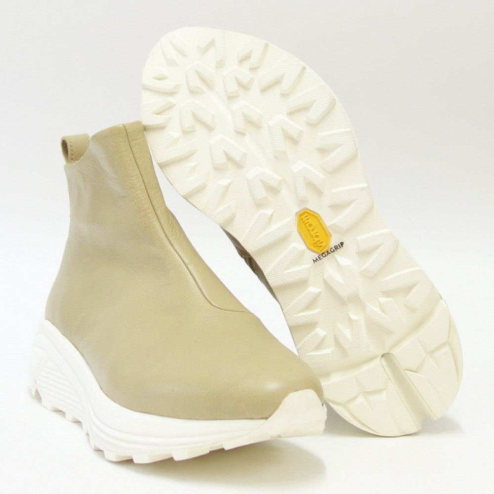【SALE 50%OFF】 SAYA(サヤ) 50926 ベージュ アンクルブーツ レザースニーカー「靴」