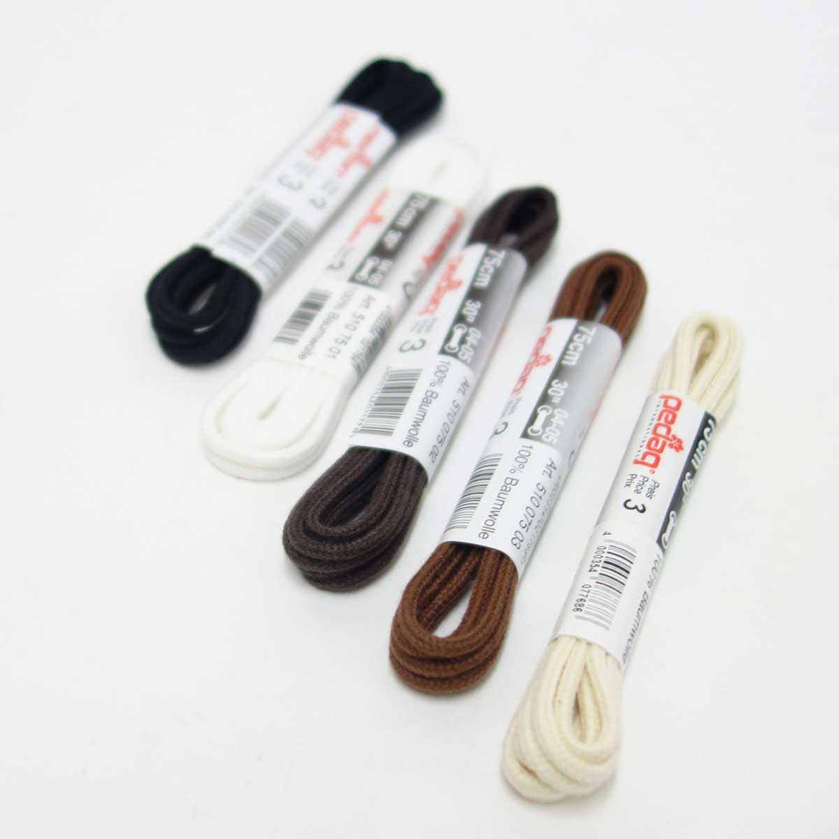 《メール便可》靴ひも(シューレース)細紐タイプ(丸ひも 2.5mm) pedag ペダック SHOE LACE 510(ドイツ製) ビジネスシューズやカジュアルシューズに最適(2本入り) 靴 シューズ