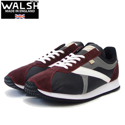 WALSH ウォルシュ TOR 51033(ユニセックス) Tornado Eight 3 カラー:ブラック/グレープ/グレー/ホワイト(英国製) スエード&人工繊維&PVCのランニングスニーカー  「靴」