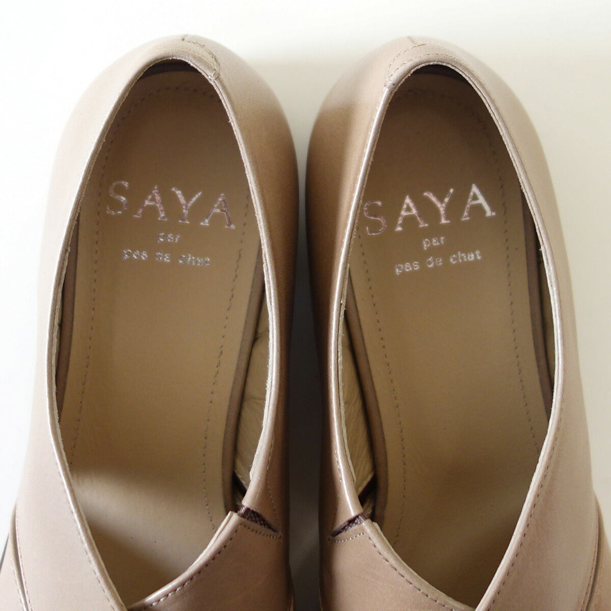 SAYA(サヤ)51188サンド天然皮革フラットメッシュスリッポンシューズカッターオープントゥ「靴」