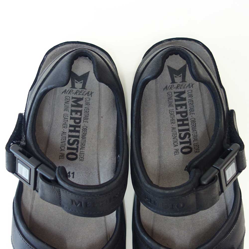 メフィストMEPHISTOSHARKFIT(シャークフィット)5129763ブラック天然皮革アウトドアサンダルウォーキングシューズ(メンズ)「靴」正規品快適靴旅行