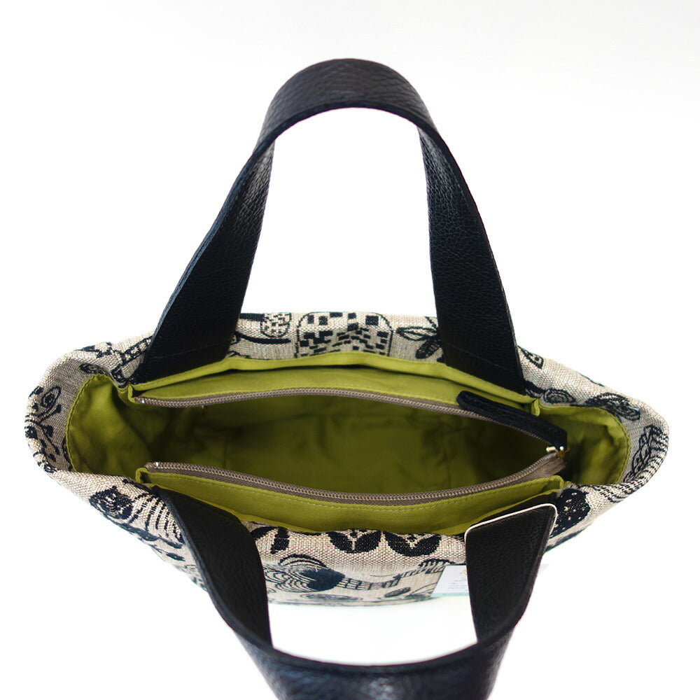 SOARSOLEソアソウルCanele(カヌレ)5139140カラー:ボタニカル(THBLK)あおりポケットタウントートバッグゴブラン織り(日本製)ベルギー製生地
