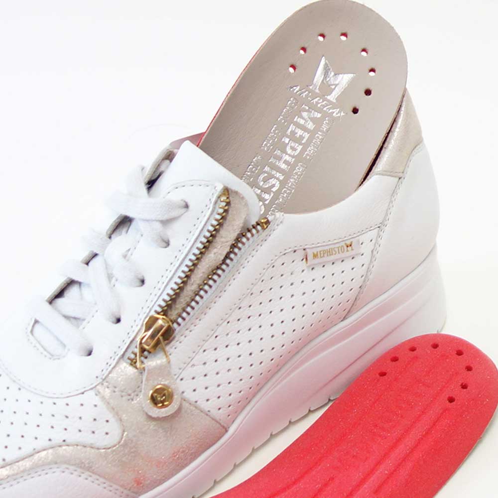 メフィストMEPHISTOIASMINAPERF(ヤスミナパープ)ホワイト5142279天然皮革スニーカーレースアップウォーキングシューズ(レディース)「靴」正規品快適靴旅行