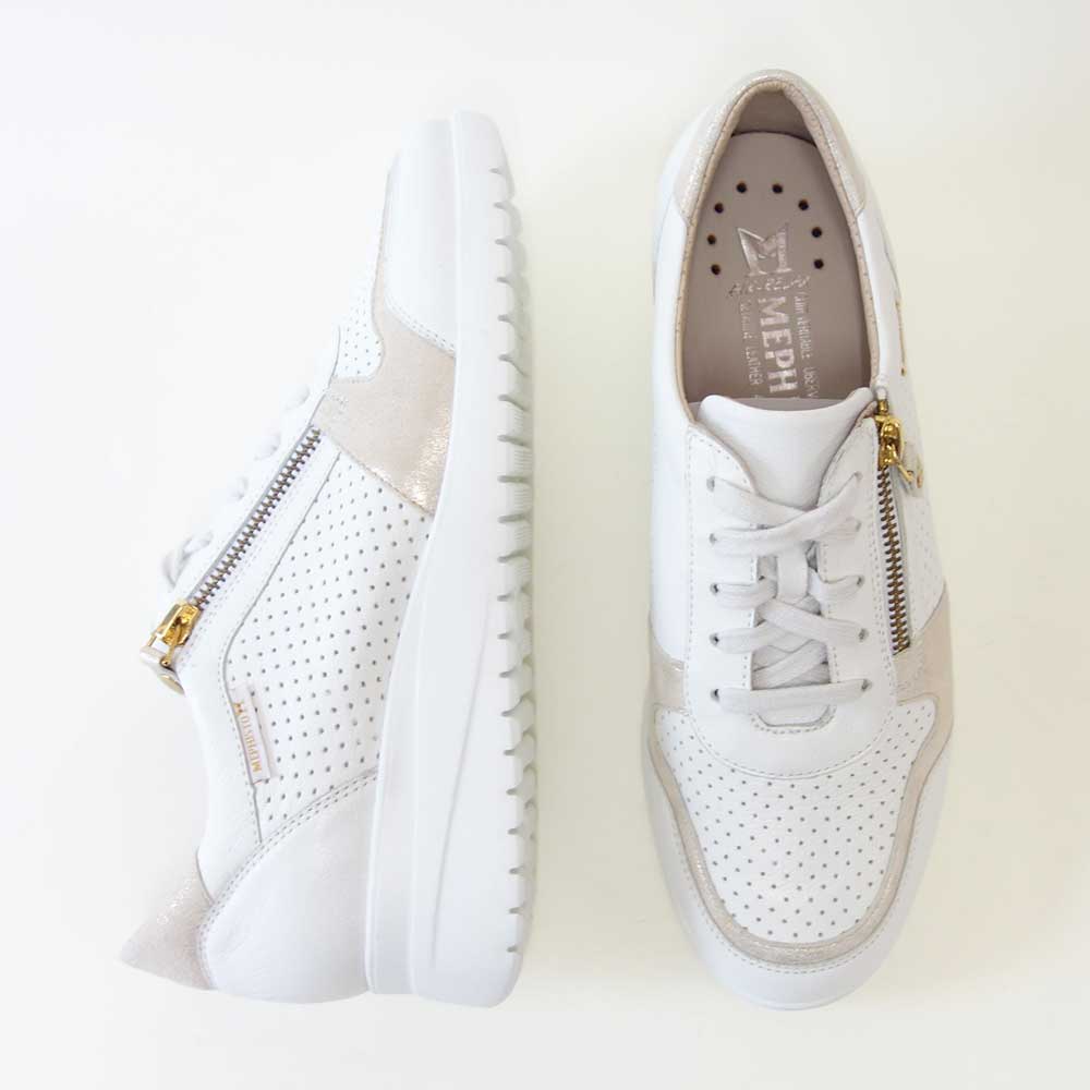 メフィストMEPHISTOIASMINAPERF(ヤスミナパープ)ホワイト5142279天然皮革スニーカーレースアップウォーキングシューズ(レディース)「靴」正規品快適靴旅行