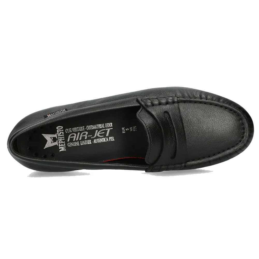 メフィストMEPHISTOVOLGA5145828(ヴォルガ)ブラック天然皮革スリッポンウォーキングシューズモカシン(レディース)「靴」正規品快適靴旅行
