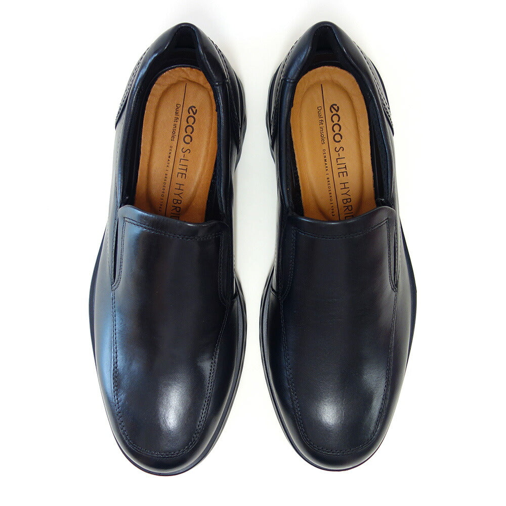 エコーECCOS-LITEHYBRIDMEN'SSLIP-ON52031401001ブラック(メンズ)上質レザーのビジネスシューズスリッポンスクエアトゥ「靴」
