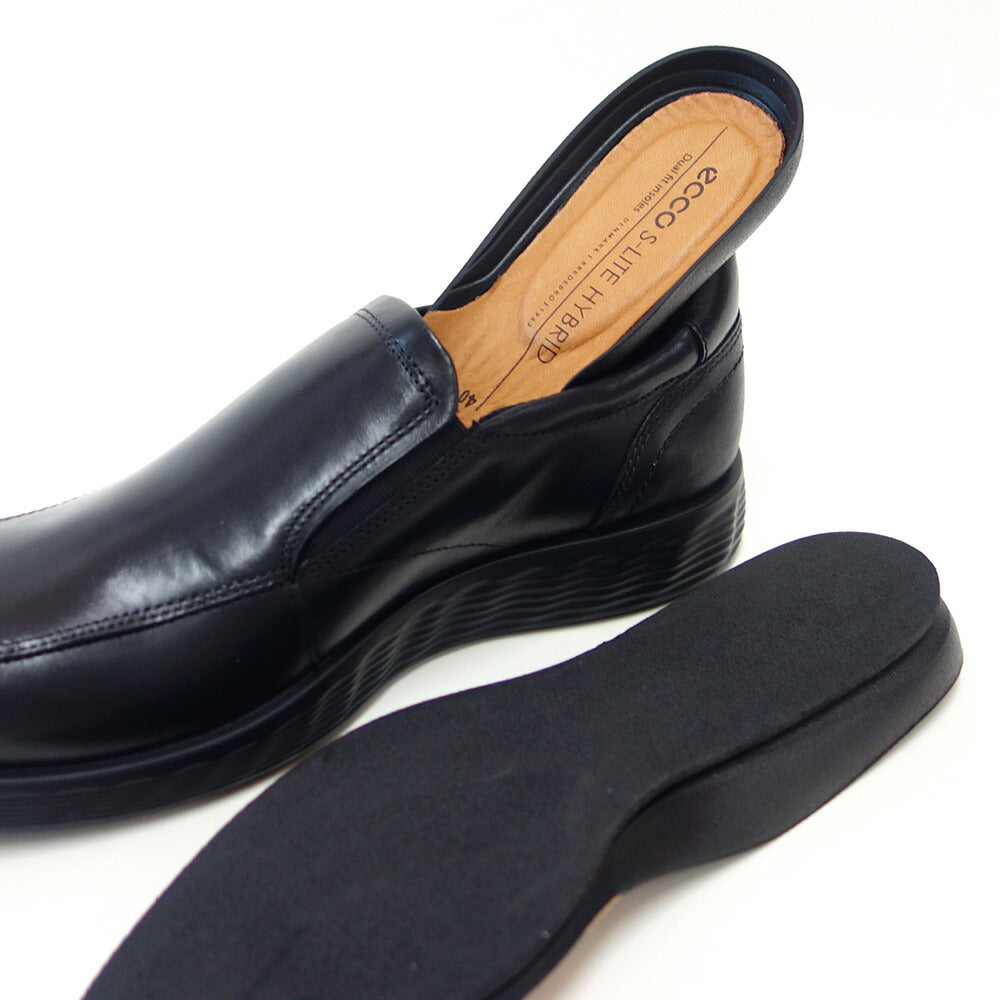 エコーECCOS-LITEHYBRIDMEN'SSLIP-ON52031401001ブラック(メンズ)上質レザーのビジネスシューズスリッポンスクエアトゥ「靴」