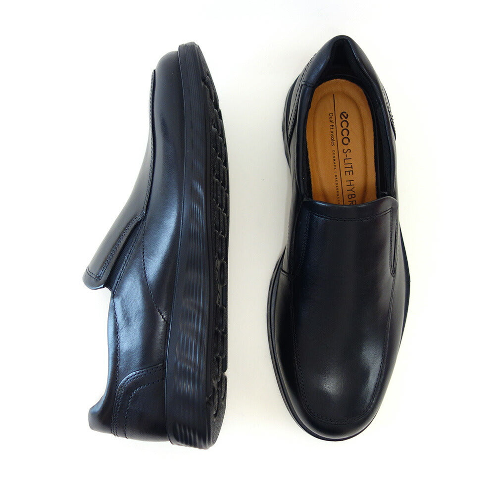 エコーECCOS-LITEHYBRIDMEN'SSLIP-ON52031401001ブラック(メンズ)上質レザーのビジネスシューズスリッポンスクエアトゥ「靴」