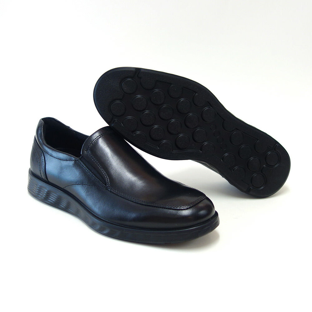 エコーECCOS-LITEHYBRIDMEN'SSLIP-ON52031401001ブラック(メンズ)上質レザーのビジネスシューズスリッポンスクエアトゥ「靴」