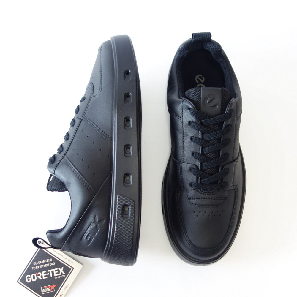 エコー ECCO STREET 720 MEN'S SHOE ブラック 520814 01001(メンズ)ゴアテックス内蔵 天然皮革 ウォーキング シューズ コンフォート レザースニーカー 旅行 「靴」