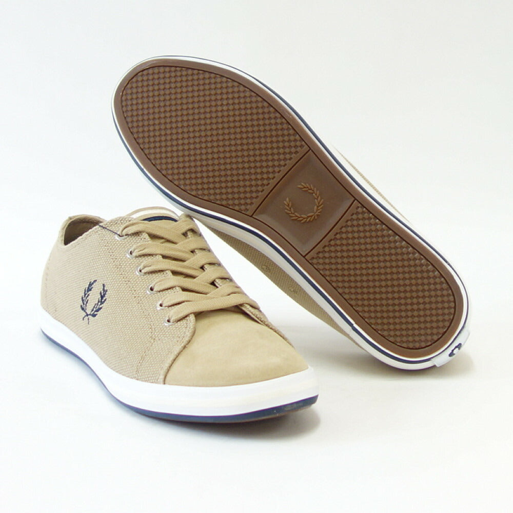 FRED PERRY フレッドペリー B5315 363(ユニセックス)KINGSTON HEAVY CANVAS / SUEDE カラー:Warm Stone 天然皮革 ローカットスニーカー テニスシューズ 「靴」
