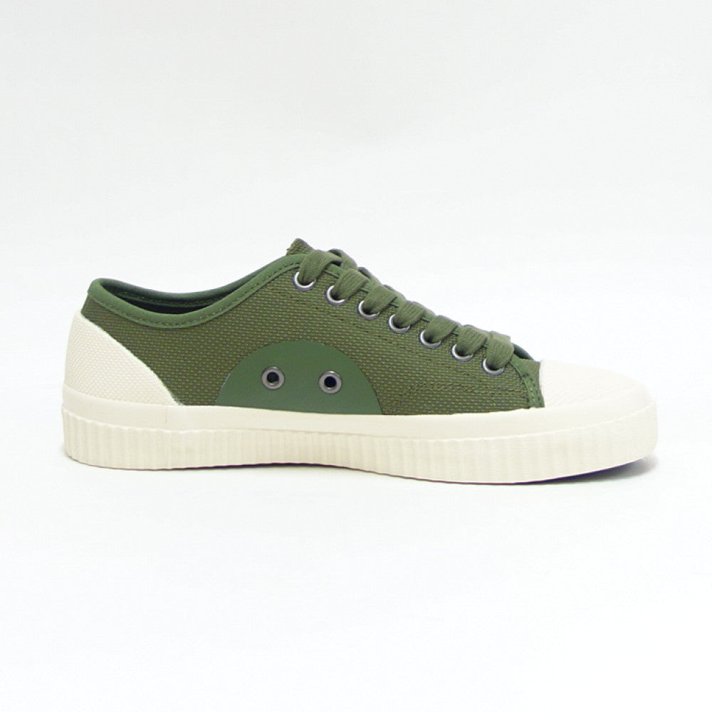 FRED PERRY フレッドペリー B5322 Q50(ユニセックス)HUGHES LOW TEXTURD POLY カラー:Parka Green 人工繊維 ローカットスニーカー テニスシューズ 「靴」
