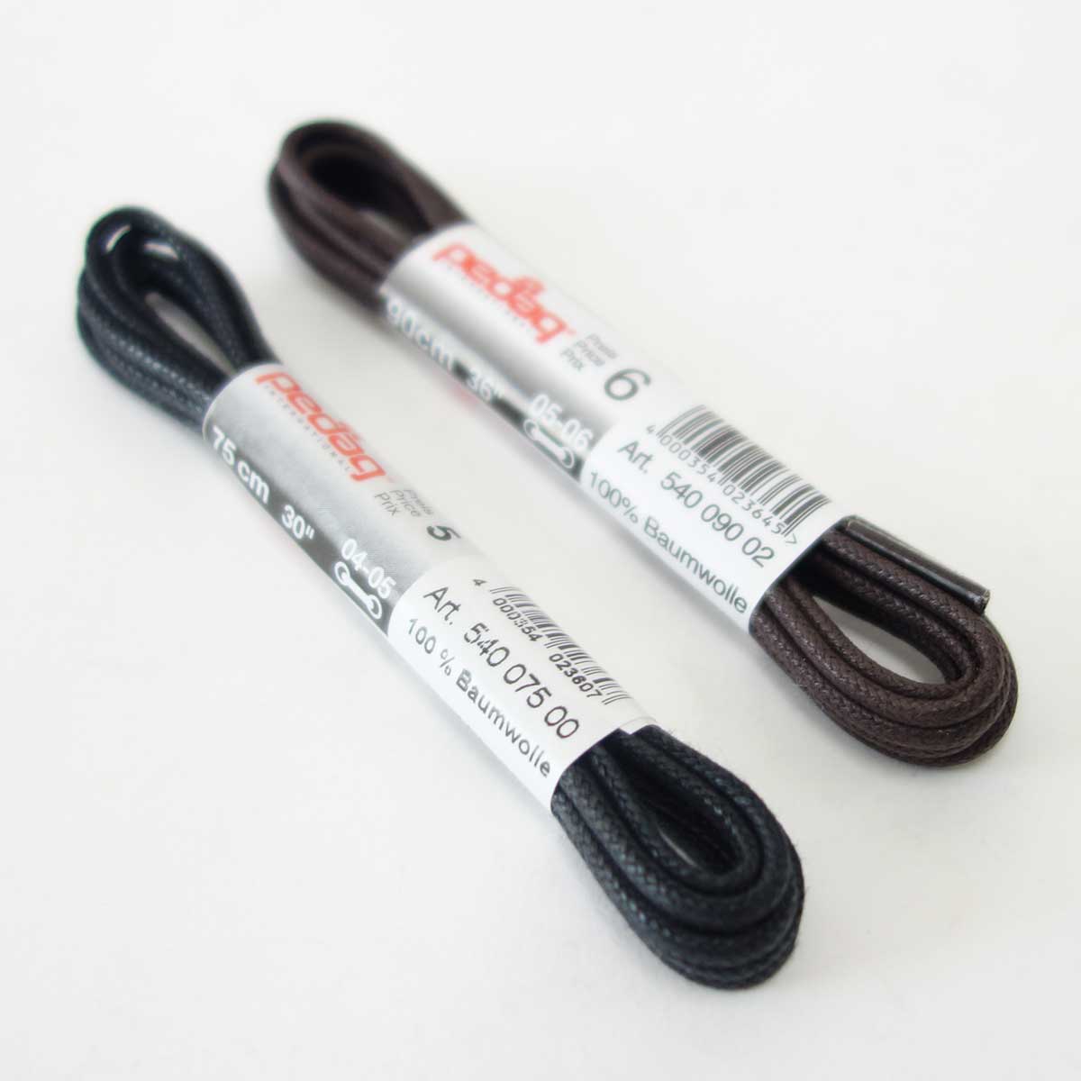 《メール便可》靴ひも(シューレース)細紐(ロウ引き 2.5mm) pedag ペダック SHOE LACE 540(ドイツ製) ビジネスシューズやカジュアルシューズに最適(2本入り) 靴 シューズ