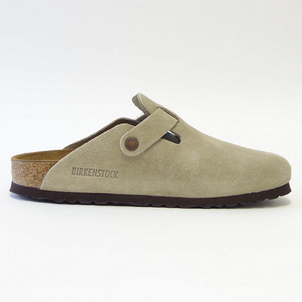 ビルケンシュトックBIRKENSTOCKBoston(ボストン)幅狭(ナローフィット)560773(スエードレザー/トープ)(ソフトクッション内蔵)サボクロッグドイツ製快適サンダル「靴」