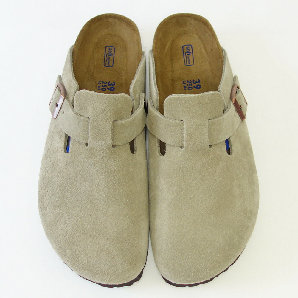 ビルケンシュトックBIRKENSTOCKBoston(ボストン)幅狭(ナローフィット)560773(スエードレザー/トープ)(ソフトクッション内蔵)サボクロッグドイツ製快適サンダル「靴」