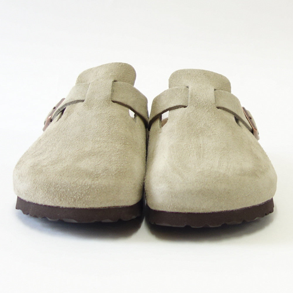 ビルケンシュトックBIRKENSTOCKBoston(ボストン)幅狭(ナローフィット)560773(スエードレザー/トープ)(ソフトクッション内蔵)サボクロッグドイツ製快適サンダル「靴」