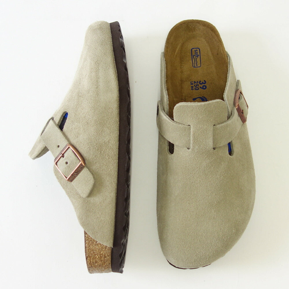 ビルケンシュトックBIRKENSTOCKBoston(ボストン)幅狭(ナローフィット)560773(スエードレザー/トープ)(ソフトクッション内蔵)サボクロッグドイツ製快適サンダル「靴」