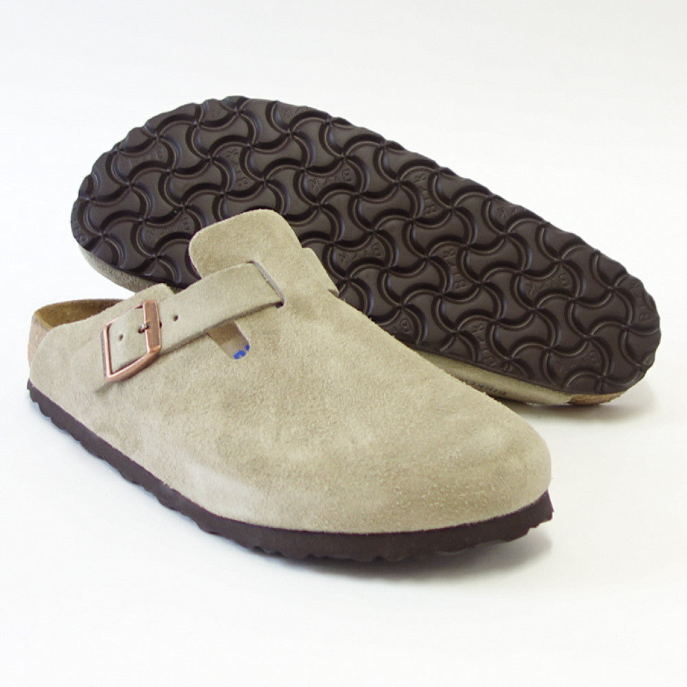 ビルケンシュトックBIRKENSTOCKBoston(ボストン)幅狭(ナローフィット)560773(スエードレザー/トープ)(ソフトクッション内蔵)サボクロッグドイツ製快適サンダル「靴」