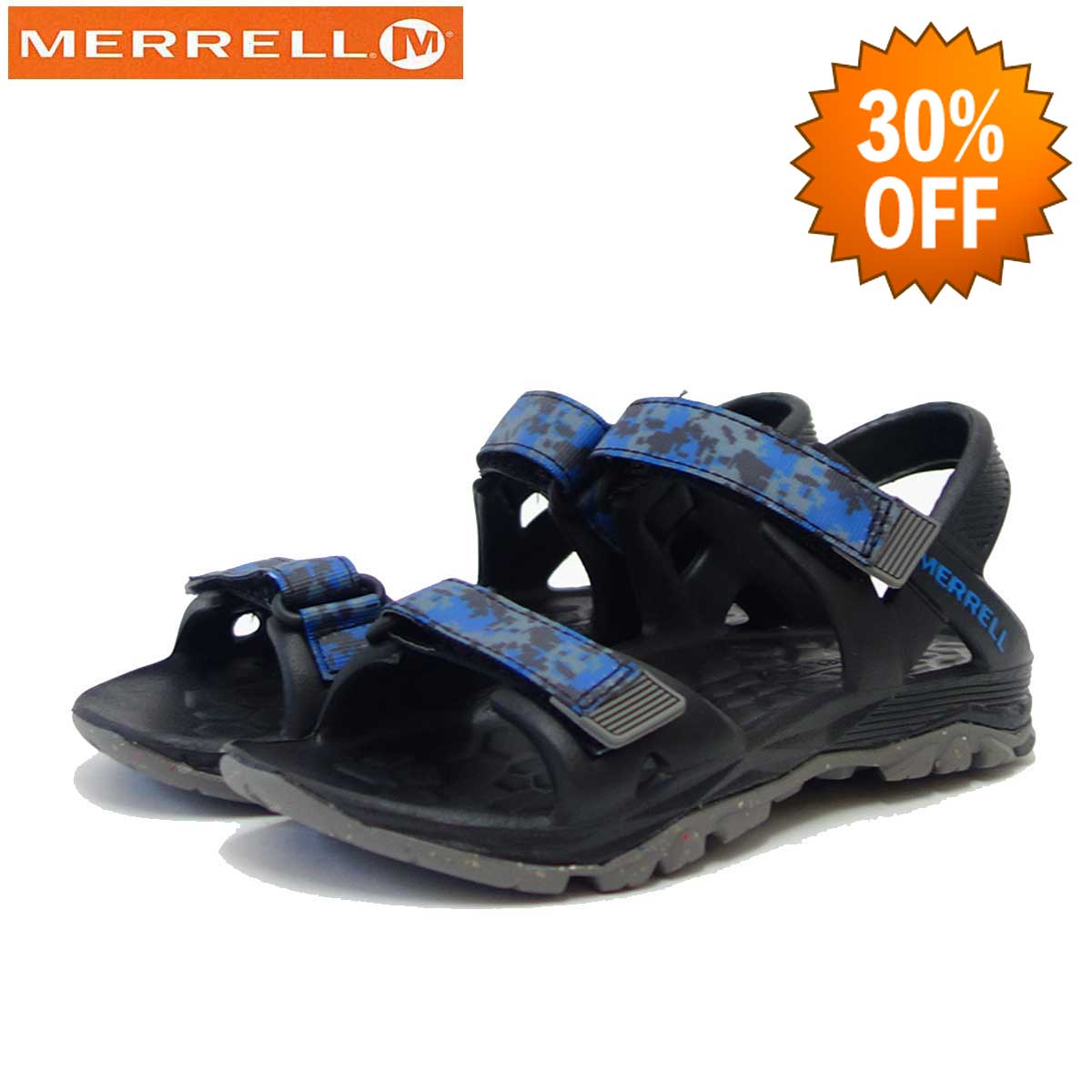 【SALE 30%OFF】 MERRELL メレル(キッズ ウォーターサンダル)56899 ハイドロドリフト(ブラック/ネイビー)「靴」