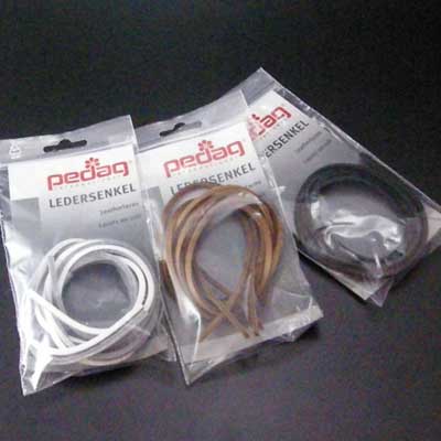 《メール便可》牛革製靴ひも(シューレース)レザータイプ(120cm) pedag ペダック LEATHER SHOE LACE 590(ドイツ製) ブーツやアウトドアシューズに最適(2本入り)