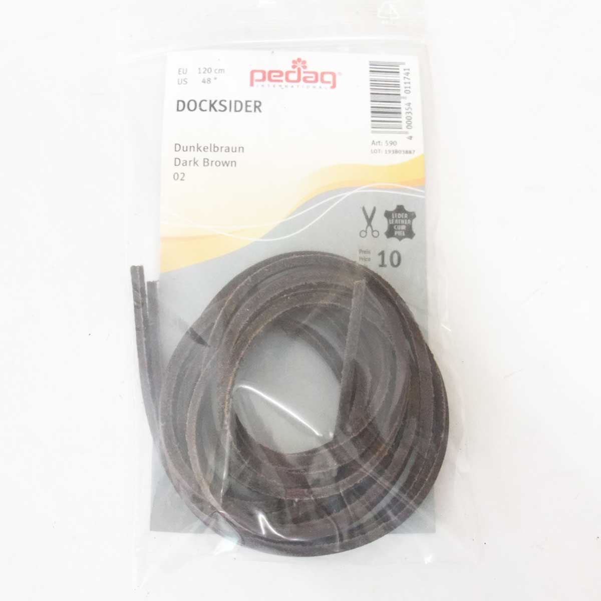 《メール便可》牛革製靴ひも(シューレース)レザータイプ(120cm) pedag ペダック LEATHER SHOE LACE 590(ドイツ製) ブーツやアウトドアシューズに最適(2本入り)
