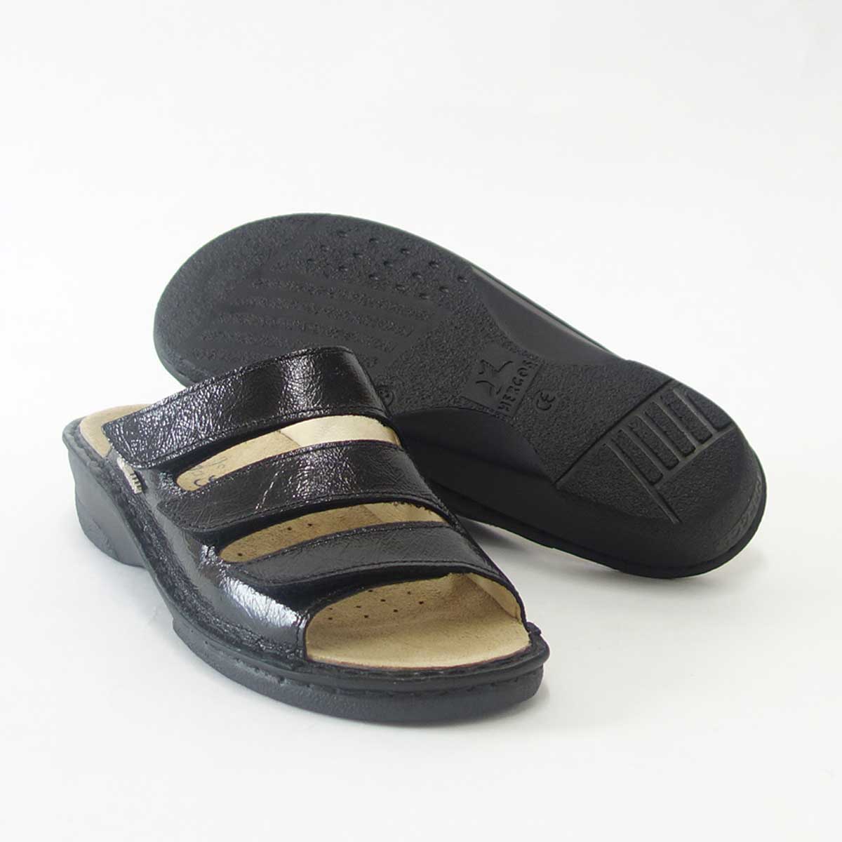 【SALE 50%OFF】 HERGOS H 611 ブラック(レディース) イタリア製コンフォートシューズ フッドベッドが足にベストフィット!快適サンダル 「靴」