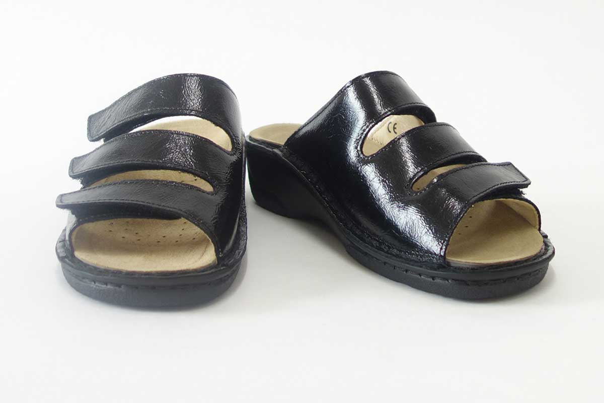 【SALE 50%OFF】 HERGOS H 611 ブラック(レディース) イタリア製コンフォートシューズ フッドベッドが足にベストフィット!快適サンダル 「靴」