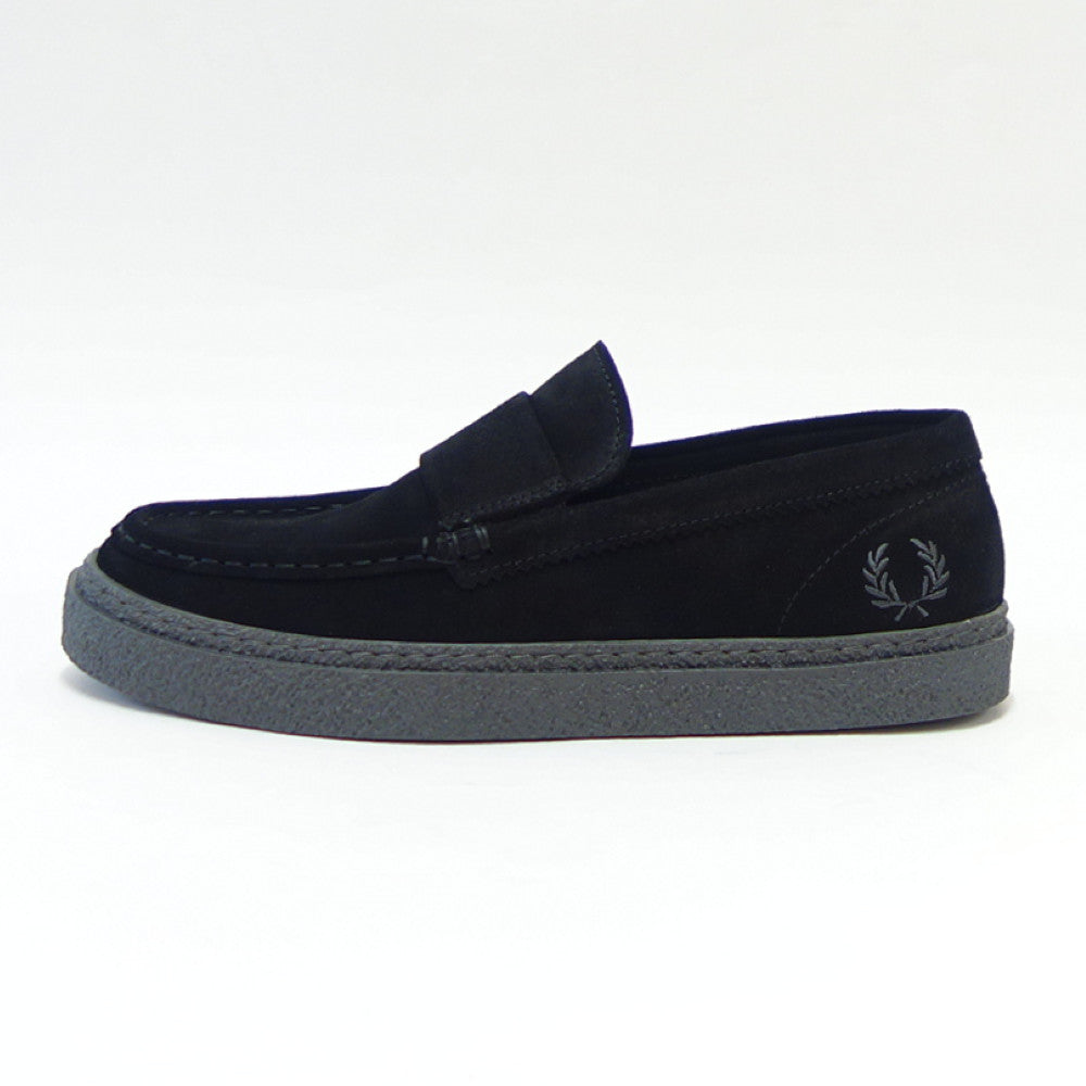 FRED PERRY フレッドペリー B 6315 102(ユニセックス)Dawson Loafer Suede (ダーソン) カラー:ブラック ローファー スリッポン スエードレザー ポルトガル製 「靴」