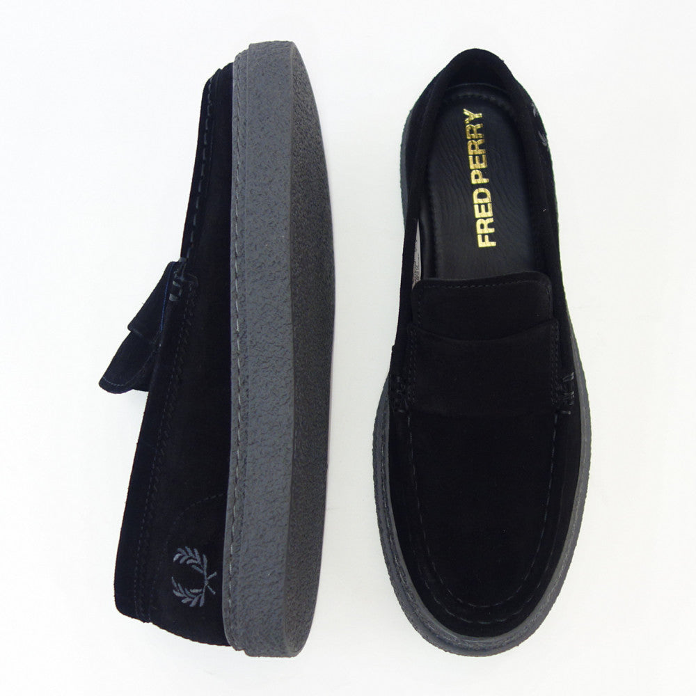 FRED PERRY フレッドペリー B 6315 102(ユニセックス)Dawson Loafer Suede (ダーソン) カラー:ブラック ローファー スリッポン スエードレザー ポルトガル製 「靴」
