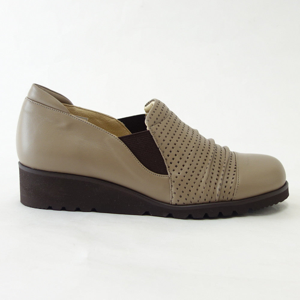 【SALE 40%OFF】 フィズリーン FIZZ REEN 6321 チャコールグレー(レディース) ゆったりEEE幅 ウェッジヒール 3.5cm ラウンドトゥ 甲深 スリッポン(日本製)「靴」