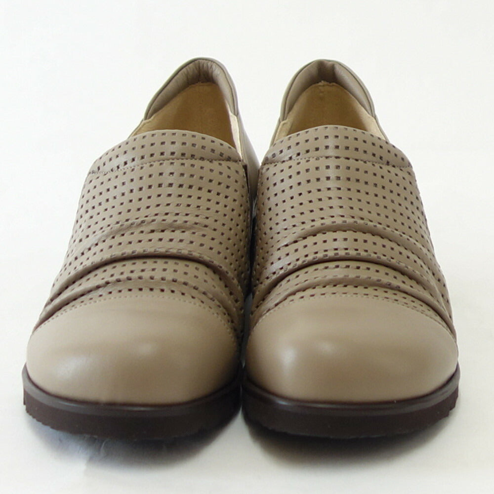 【SALE 40%OFF】 フィズリーン FIZZ REEN 6321 チャコールグレー(レディース) ゆったりEEE幅 ウェッジヒール 3.5cm ラウンドトゥ 甲深 スリッポン(日本製)「靴」