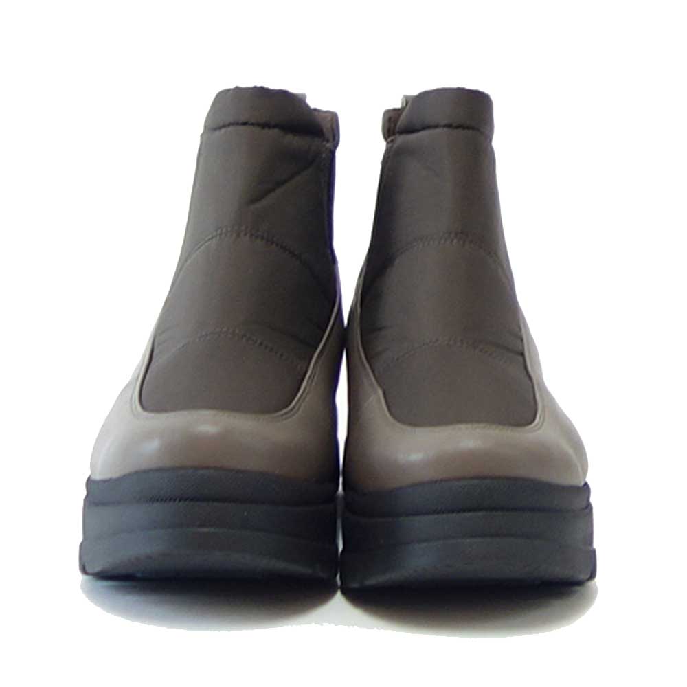 【SALE 30%OFF】 フィズリーン FIZZ REEN 6389 ブラウン(日本製)撥水加工 天然皮革&人工繊維素材のEEEE ショートブーツ 厚底ソール 軽量 サイドゴア「靴」